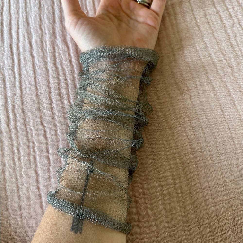 Sheer Gray Mesh Arm Sleeve- Artist Designed